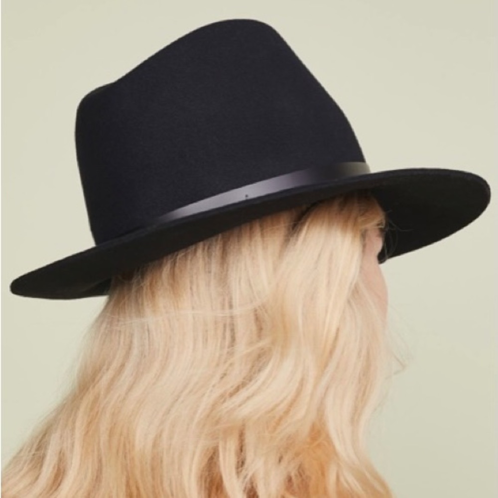 Rag & Bone Black Floppy Brim Felted Wool Fedora size S